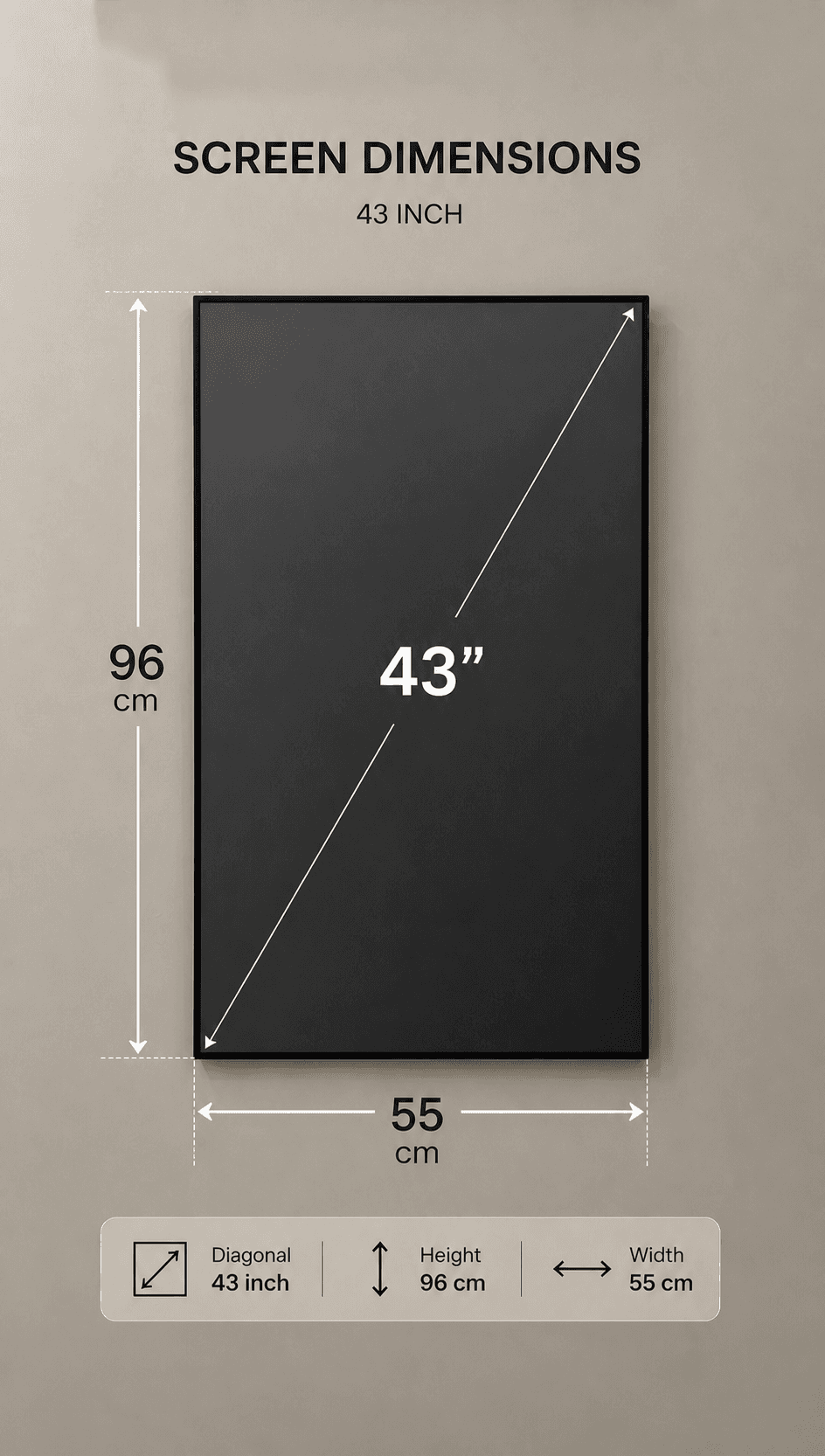 ADV Wall Screen 43 / 50 Inch